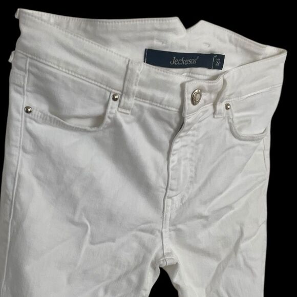 Jeckerson White Denim Jeans Sz. 24 Made in Italy Runs 26” - Picture 3 of 12